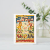 Reclame voor vintage roller skates briefkaart (Staand voorkant)