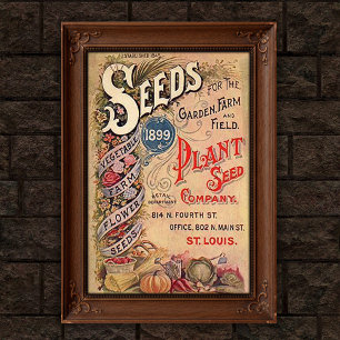 Reclame voor Vintage Seed Company Poster