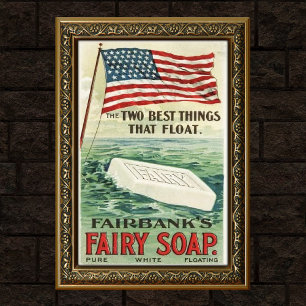 Reclame voor vintage zeepproducten poster