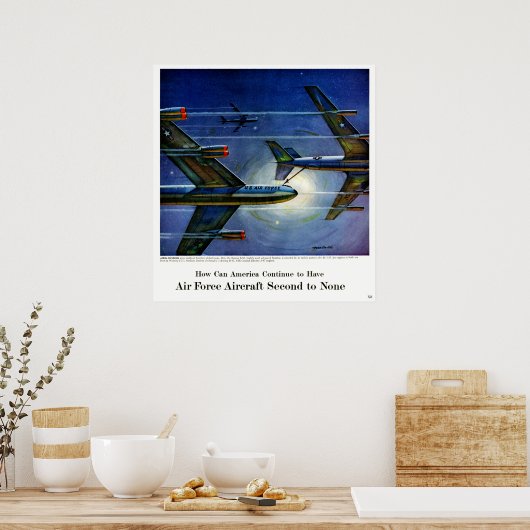 Reclame voor  vliegtuigmotoren poster (Keuken)