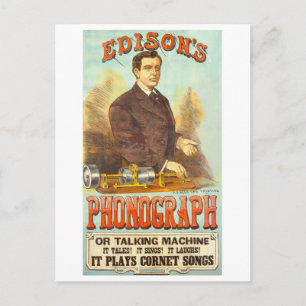 Reclameadvertentie voor Edison's Fonograaf Briefkaart