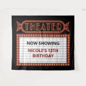 Reclamebord van een oud theater wandkleed (Voorkant (horizontaal))