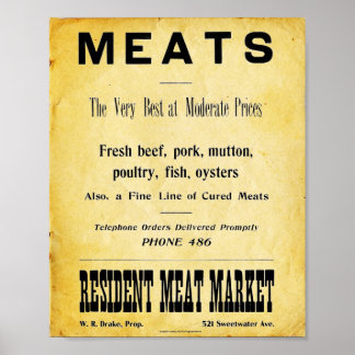 reclamebord voor Butcher-winkels Poster