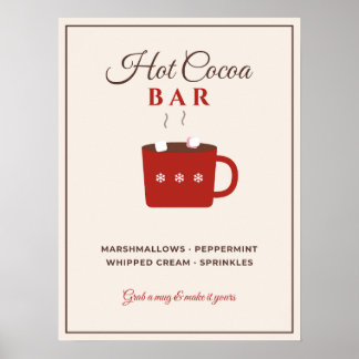 Reclamebord voor hete chocoladebar Kerstfeest Hete Poster