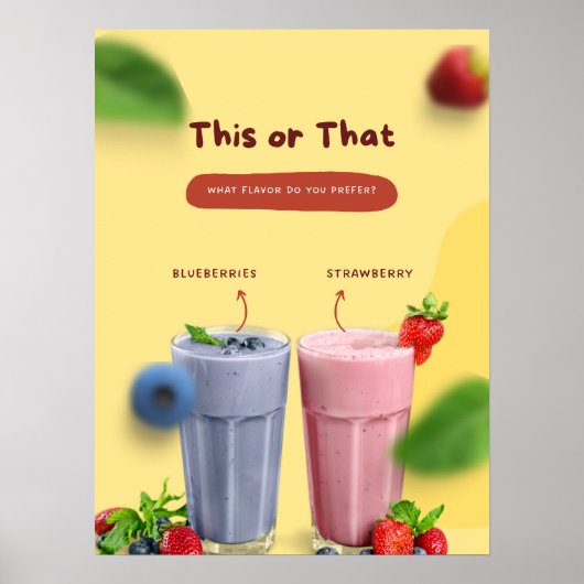Reclamebord voor melkshake van restaurant poster (Voorkant)