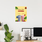 Reclamebord voor melkshake van restaurant poster (Thuiskantoor)