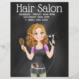 Reclamebrochure Chalkboard Hair Salon Flyer