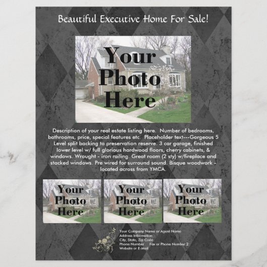 Reclamebrochure voor aanbiedingen van onroerend go flyer (Voorkant)