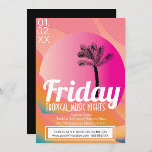 Reclamebrochure voor Tropical Music Nights Kaart