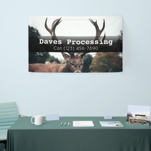 Reclameer herten dier verwerkingsbedrijf spandoek (Beurs)