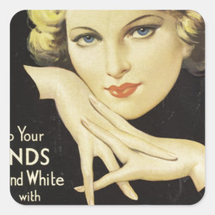 reclamehandleiding voor Cream Woman Blond Hair Vierkante Sticker