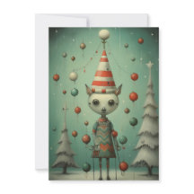 Reclamekaart voor freakshow met Kerst