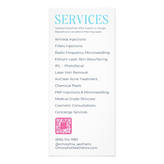 Reclamekaarten - Service Menu (Achterkant)