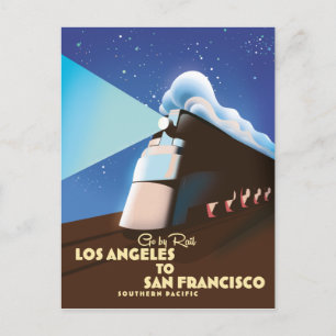 Reclameposter Los Angeles naar San Francisco-spoor Briefkaart