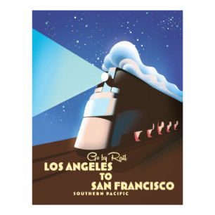Reclameposter Los Angeles naar San Francisco-spoor Foto Afdruk