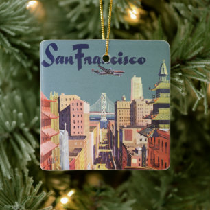 Reclameposter San Francisco Kabeltreinen Keramisch Ornament