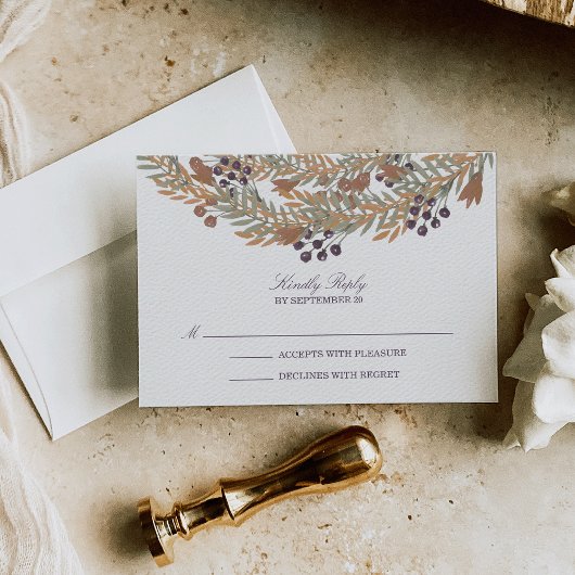 Récolte Berry Wreath Wedding Réponse RSVP
