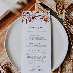 Récolte Carte menu Foliage aquarelle