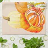 Récolte citrouille sur une serviette de cuisine (Plié)