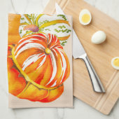 Récolte citrouille sur une serviette de cuisine (Quart Plié)