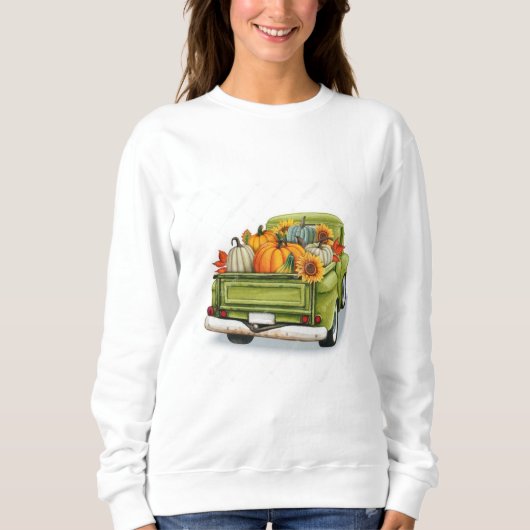 Récolte d'automne dans un Sweatshirt de camion ver (Devant)