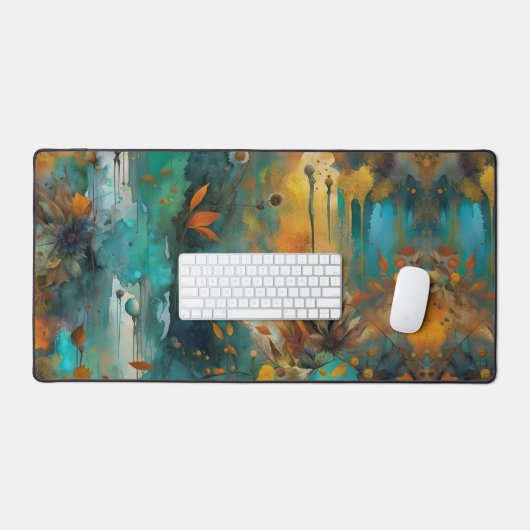 Récolte d'automne Turquoise rouille or Abstrait (Clavier et souris)