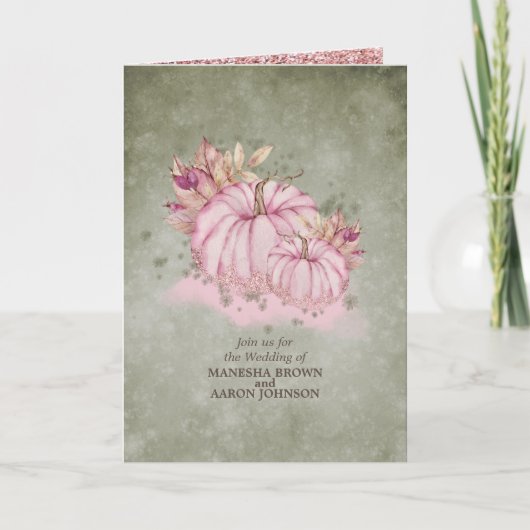 Récolte de Citrouille Rose - Invitation de Mariage (Devant)