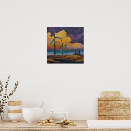 Récolte d'éolien - Poster Solarpunk (Cuisine)