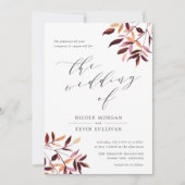 Récolte | Faire-part de mariage de feuillage aquar (Devant)
