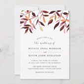 Récolte | Faire-part de mariage de feuillage aquar (Devant)