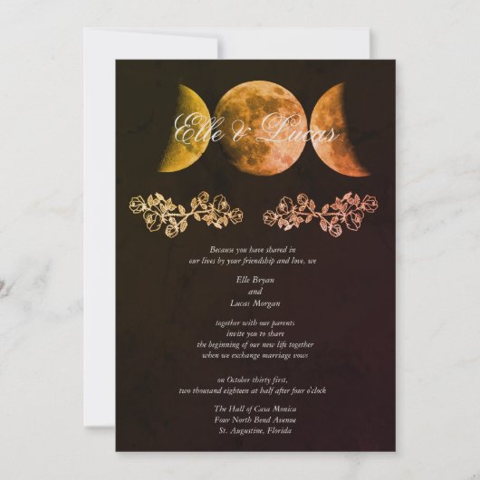 Récolte Faire-part de mariage triple lune (Devant)