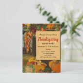 Récolte vintage Thanksgiving Dîner Invitation (Debout devant)
