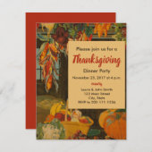 Récolte vintage Thanksgiving Dîner Invitation (Devant / Derrière)