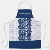 Recoment leraar moderne blauwe rode, stijlvolle ca schort (Voorkant)