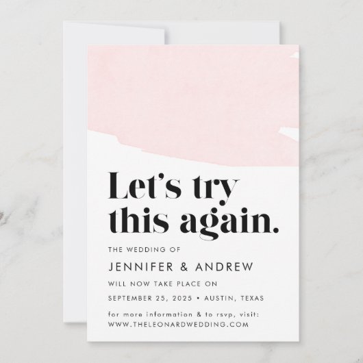 Recommençons Cette Fois-ci Faire-part de Report de (Devant)