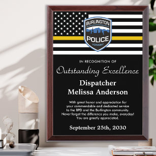 Récompense 911 Dispatcher Police Emergency Department Logo