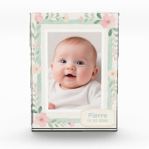 Cadre photo vide floral aquarelle pastel