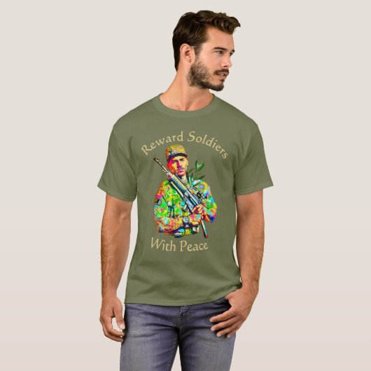 Récompense les soldats avec la paix 01 T-shirt (Devant entier)