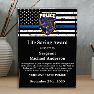 Récompense Logo Personnalisé Économiser La Vie De La Police A