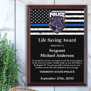 Récompense Logo Personnalisé Économiser La Vie De La Police A