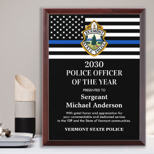 Récompense Police Officer Of The Year Department Custom Logo
