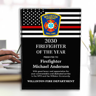 Récompense Pompier De L'Année Département Logo Personnalisé