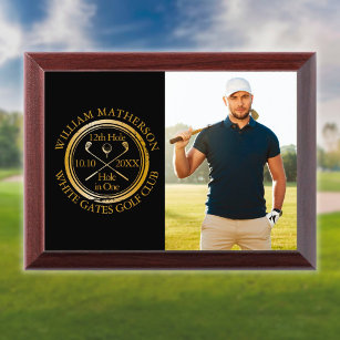 Récompense Trou en un classique Gold et Black Photo Golf