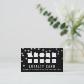 RÉCOMPENSER CARTE DE LOYAUTÉ glam confetti argent  (Debout devant)