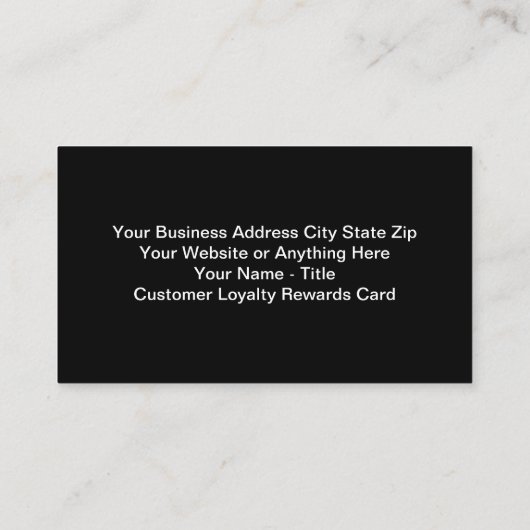Récompenses de fidélité client Cartes de visite (Dos)