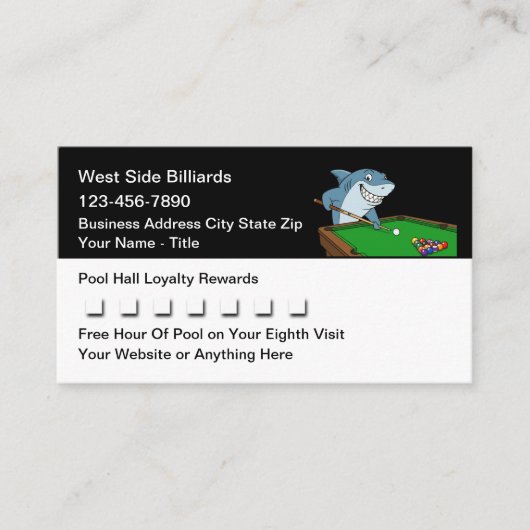 Récompenses de fidélité pour clients de billard am (Devant)