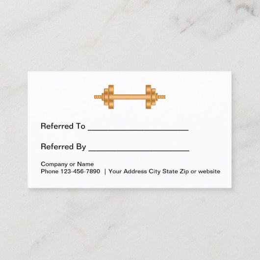 Récompenses de référence de client de forme (Dos)