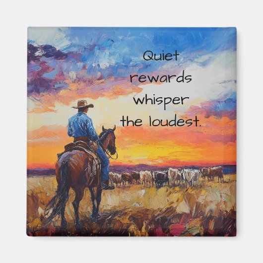 Récompenses tranquilles : Western Sunset Magnet (Devant)