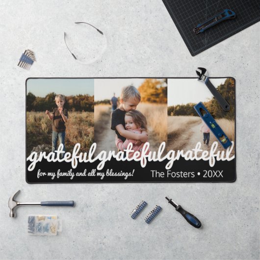 Reconnaissant pour ma famille personnalisé 3 Photo (Poste de travail)
