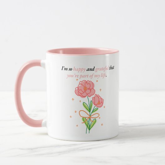 Reconnaissant pour votre présence Mug (Gauche)